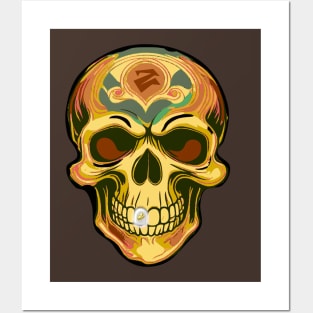 SKULL W/ GOLD TOOTH Posters and Art